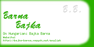 barna bajka business card